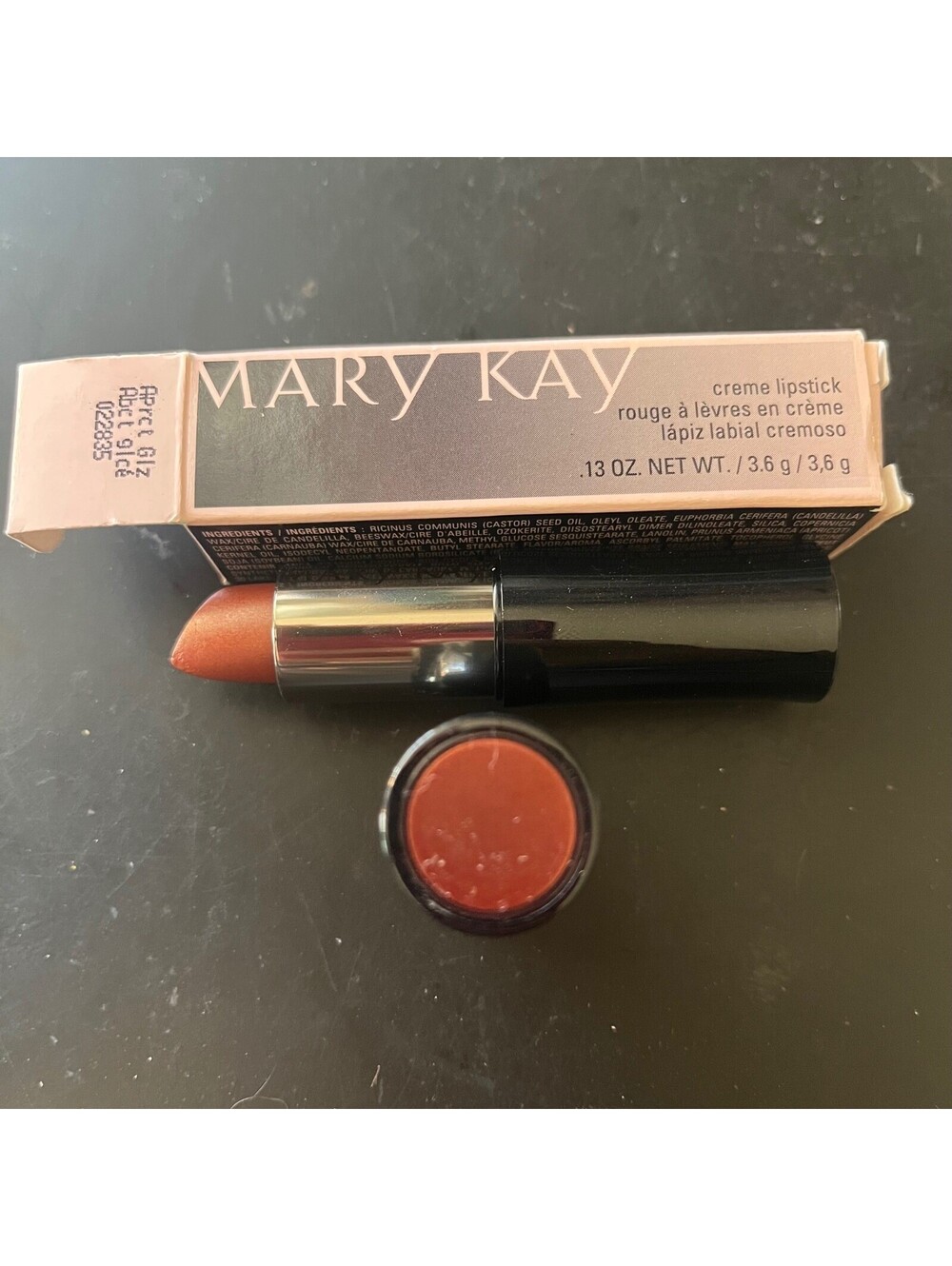 New Mary Kay Creme Lipstick - Apricot Glaze - Full Size - NIB
